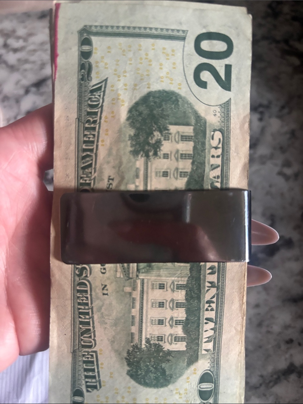 Louis Vuitton Silver Engraved Monogram Money Clip - Picture 5 of 10